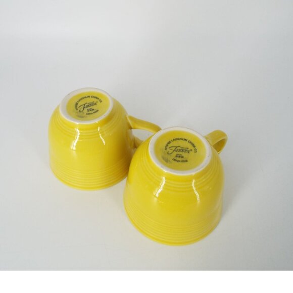 Pair of Fiesta Homer Laughlin USA Sunflower Yellow Cups and Saucers - Picture 4 of 13